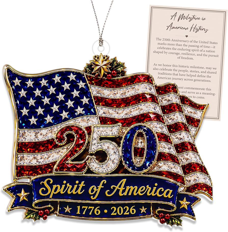 USA 250th Anniversary Christmas Ornament