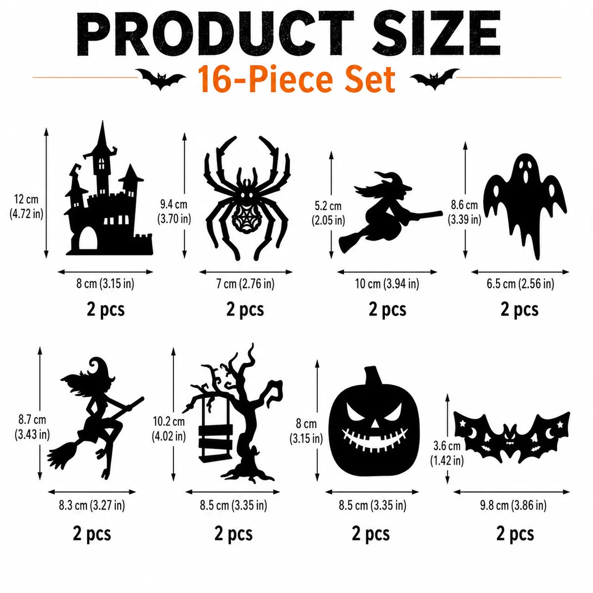 Halloween LED Silhouette Wall Light Stickers for Home Window Door Party