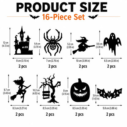 Halloween LED Silhouette Wall Light Stickers for Home Window Door Party