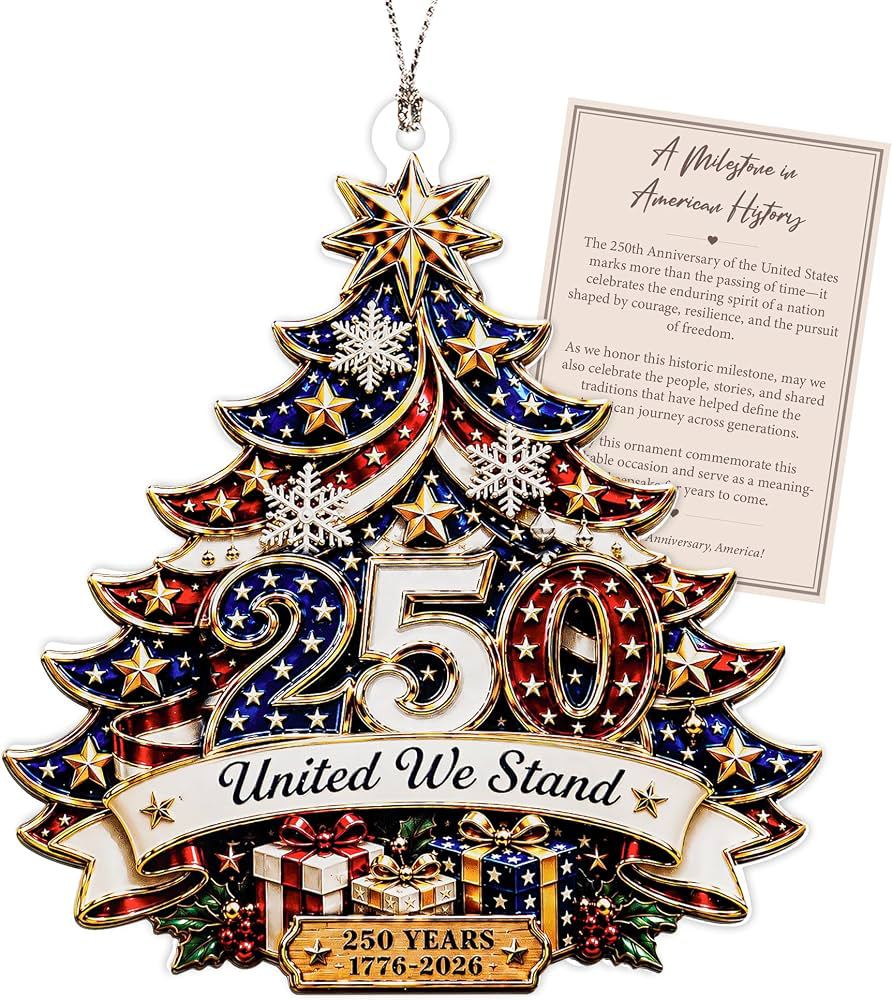 USA 250th Anniversary Christmas Ornament