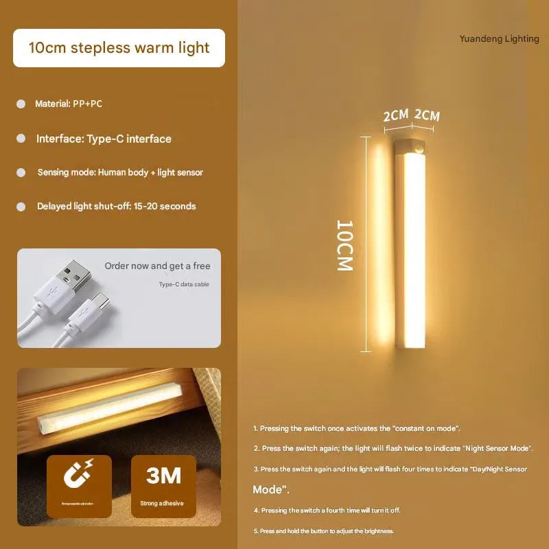 🔥💡 Punch-free Smart Sensor Magnetic Rechargeable LED Lights