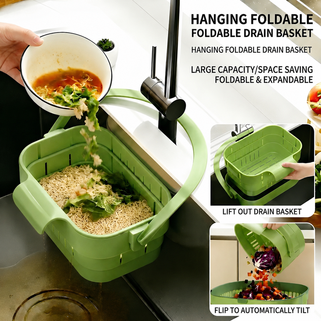 Foldable Hanging Kitchen Sink Drain Basket