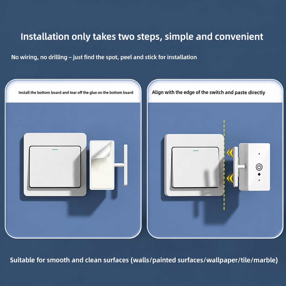 🔥2 In 1 Wireless Intelligent Button Lazy Remote Control Switch Light On Panel
