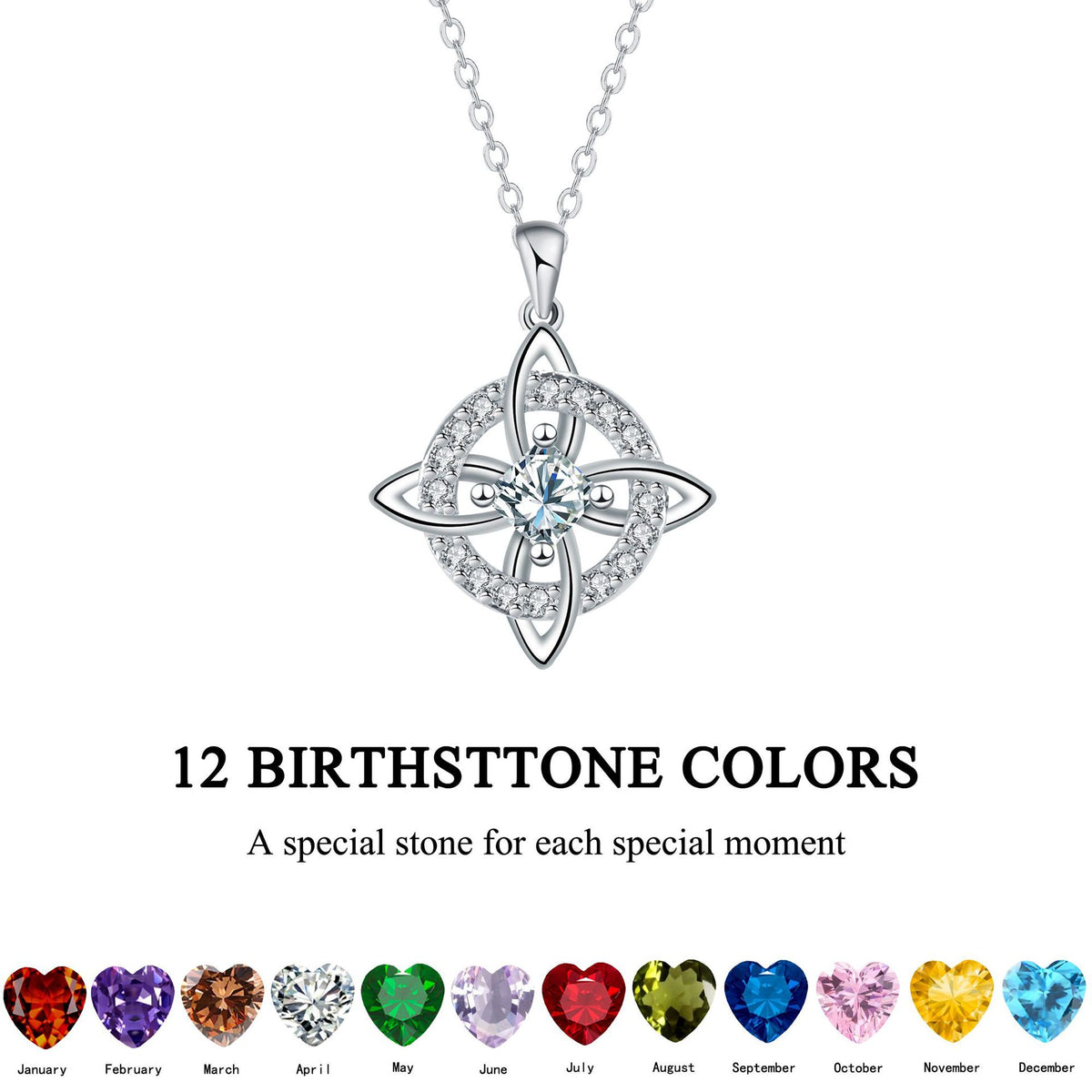 Mystical Birthstone Witches Knot Necklace – Natural Crystal🔮💞Protect Your Loved Ones