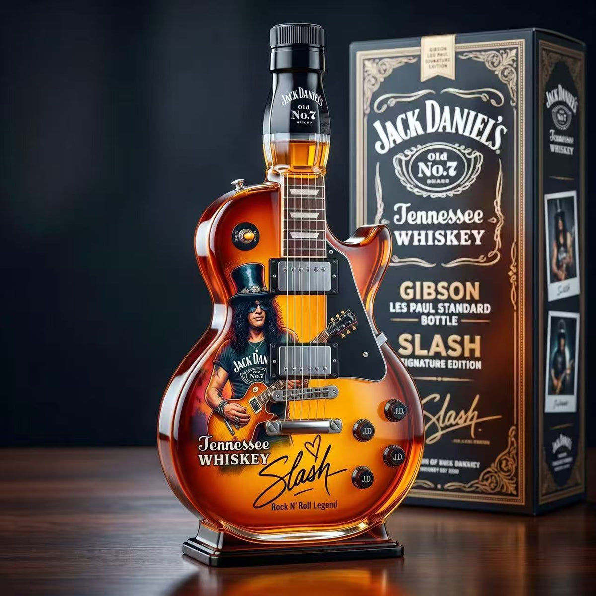 🔥Christmas: (The Best Gift for Dad)―Appetite for Rock: Vintage Sunburst Guitar Figurine Spirit Bottle