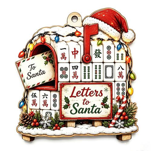 Personalized Mahjong Tiles Christmas Tree Shaped Acrylic Ornament