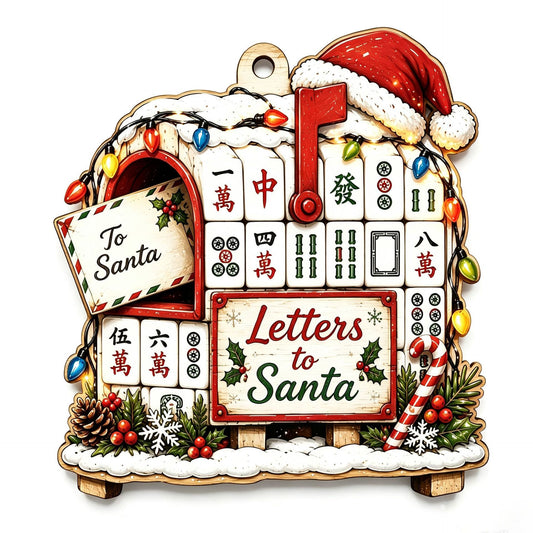 Personalized Mahjong Tiles Christmas Tree Shaped Acrylic Ornament