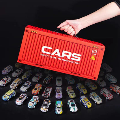 48 Mini Pull Back Cars with Built In Garage Set