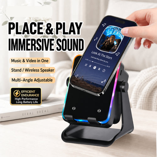 3-in-1 Smart Sensor Bluetooth Speaker Phone Stand & Power Bank