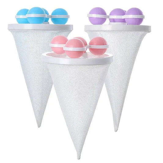 3-Pack 3-Color Mixed Set Reusable Washing Machine Hair Filters