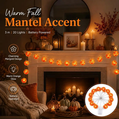 Day of the Dead Marigold LED String Lights-1.5M/3M