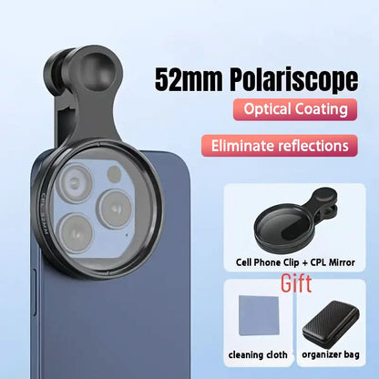 52mm CPL filter for Phone with Clip