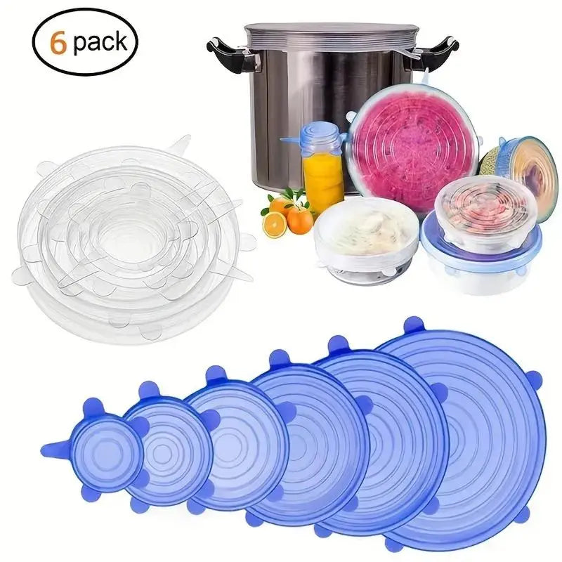 Reusable Stretch Silicone Bowl Lids (6-Pack)