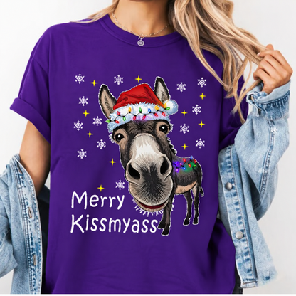Unisex Christmas Funny Print Short Sleeve T-Shirt