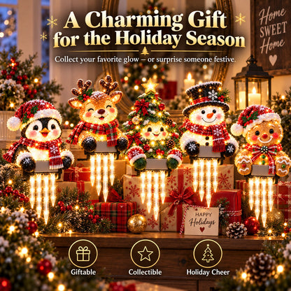🎄 Christmas Character Railing Lights — Warm LED Icicle Glow For Magical Holiday Porch Decor🔔