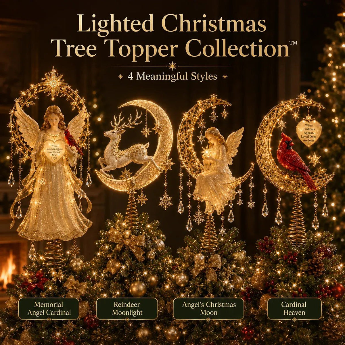 ⏳ Last Day 50% OFF – 🎄 Lighted Memorial Christmas Tree Topper Collection