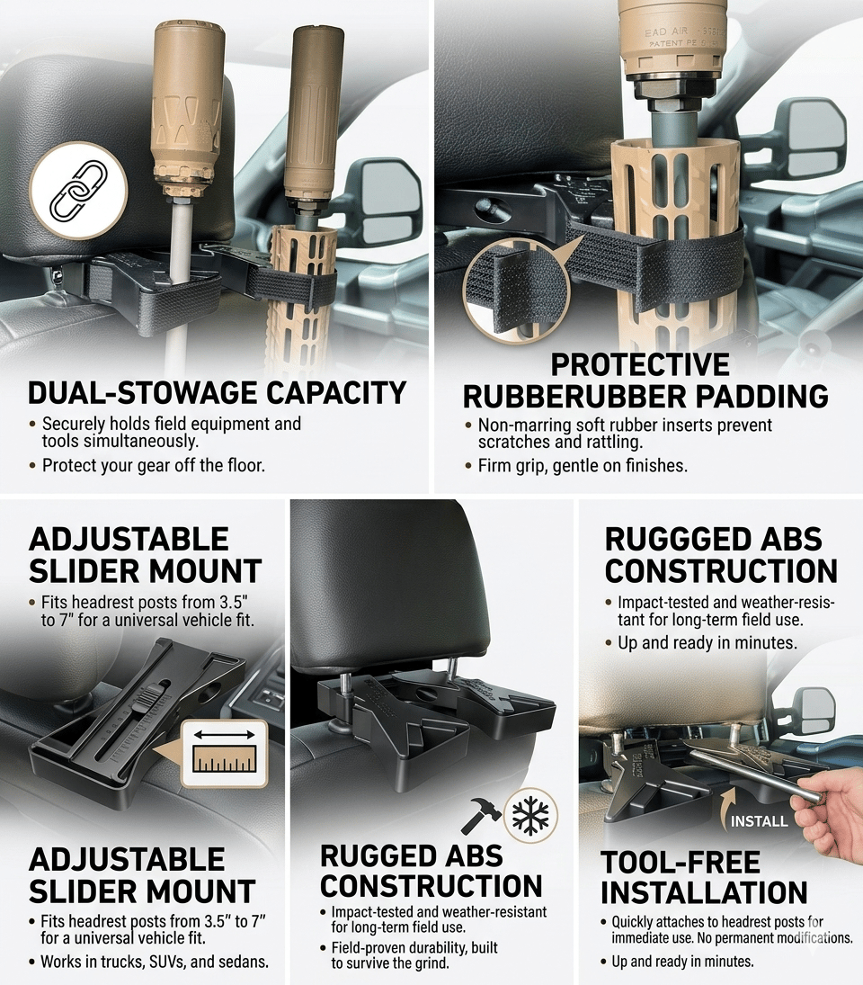 🔥Upgraded Heavy-Duty：The Ultimate Universal Seat Back supporting structure Rack