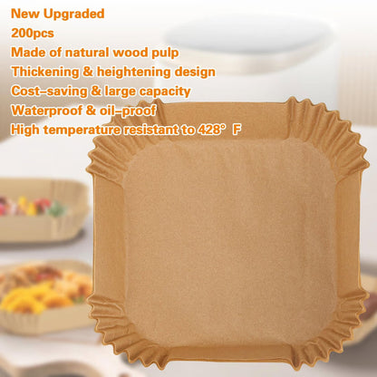 200Pcs Square Disposable Air Fryer Paper Liners