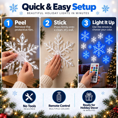 ❄️ Christmas LED Snowflake Wall Lights Set