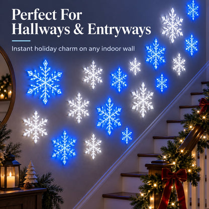 ❄️ Christmas LED Snowflake Wall Lights Set