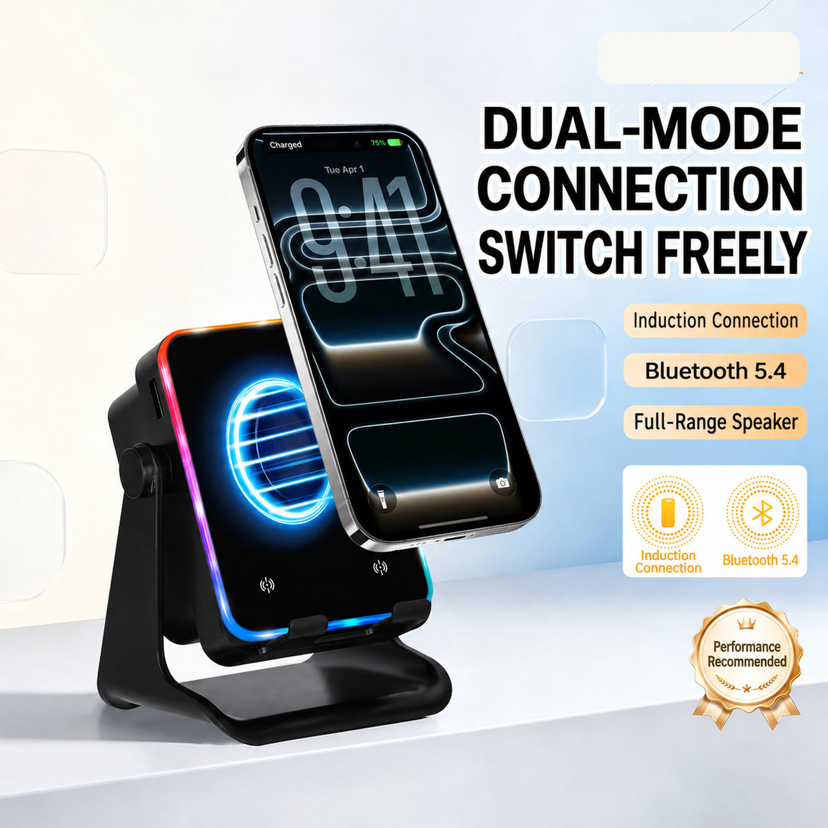3-in-1 Smart Sensor Bluetooth Speaker Phone Stand & Power Bank