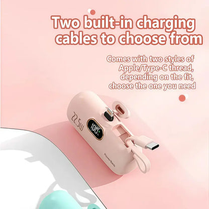 5000mAh Mini 22.5W Portable Charger with Digital Display