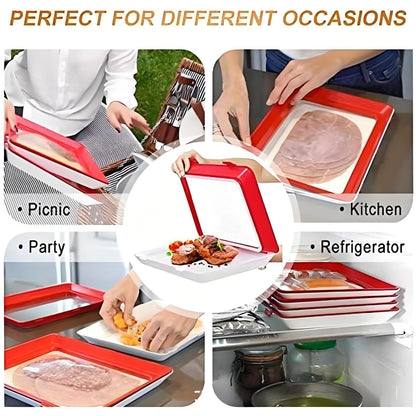 Stackable Vacuum Fresh-Keeping Tray – Space-Saving Food Storage Box