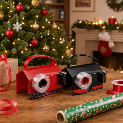 2-in-1 Wrapping Paper Cutter & Tape Dispenser with 4 Tape Rolls & 2 Spare Blades