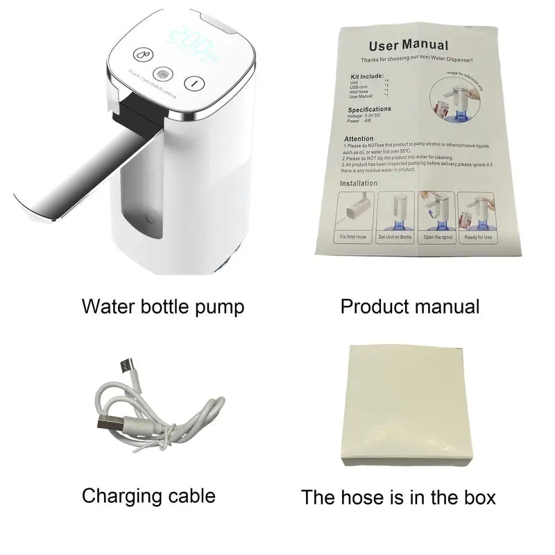 Rechargeable Portable Electric Water Bottle Dispenser Pump