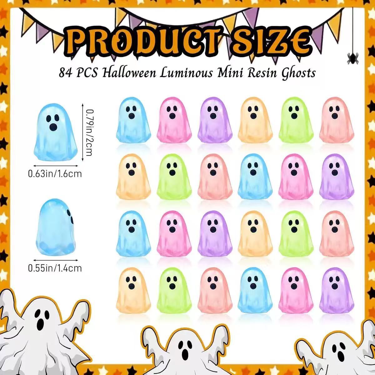 Glow-in-the-Dark Ghost Resin Charms