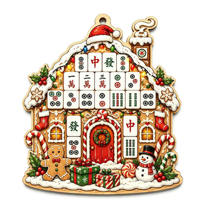 Personalized Mahjong Tiles Christmas Tree Shaped Acrylic Ornament