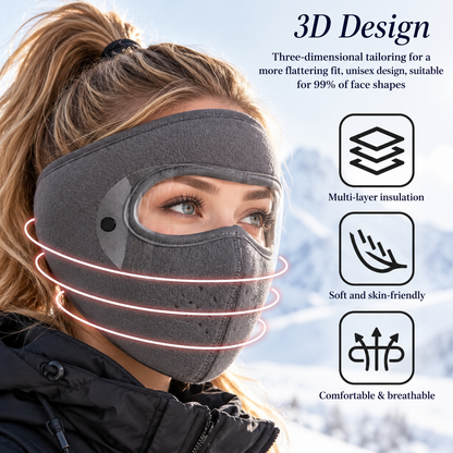 Winter Thermal Face Mask with Detachable Goggles