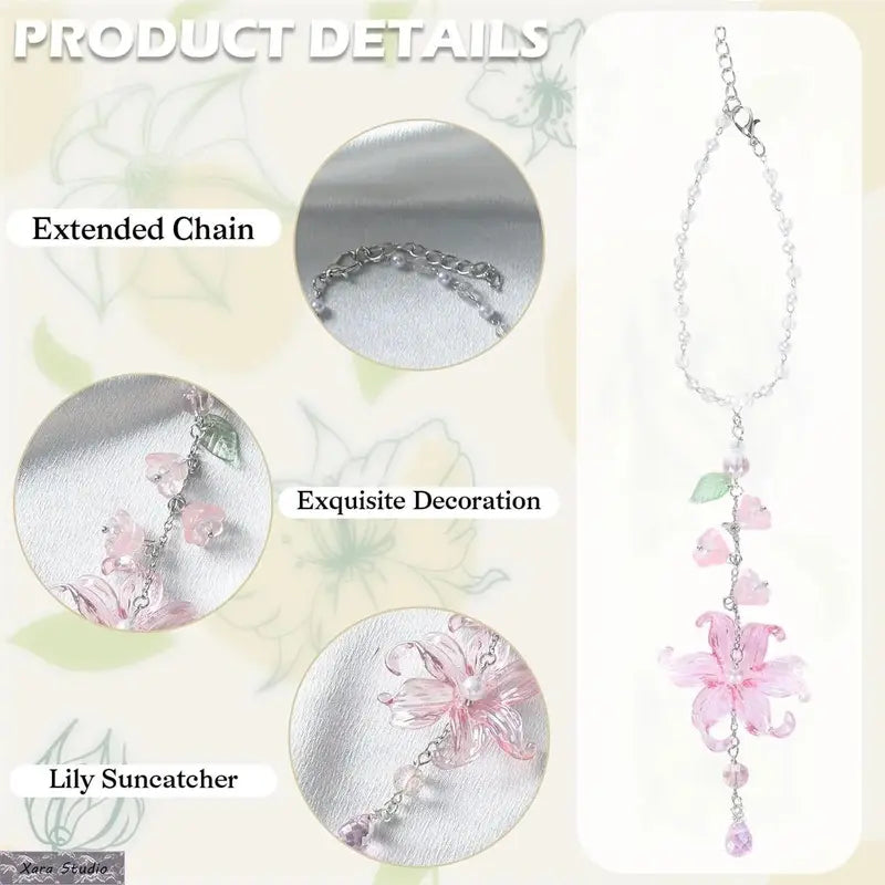 Lily of the Valley Crystal Suncatcher Car Charm