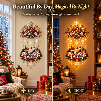 🎄 Illuminated Christmas Village Wall Hanging – Warm LED Christmas Wall Decor for Home✨️