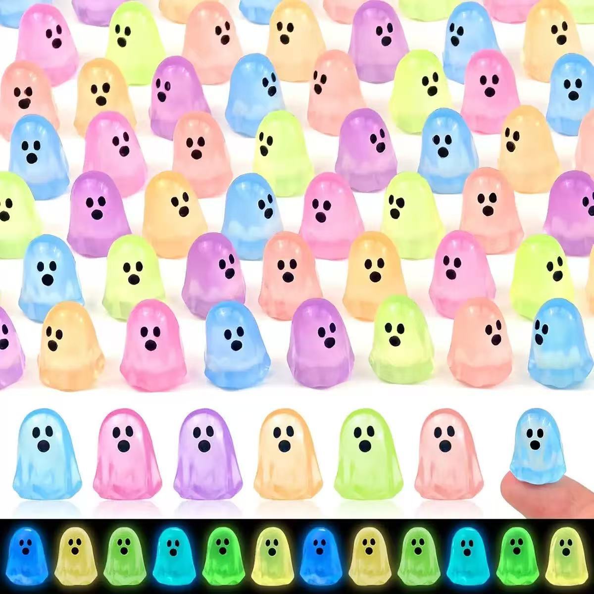 Glow-in-the-Dark Ghost Resin Charms
