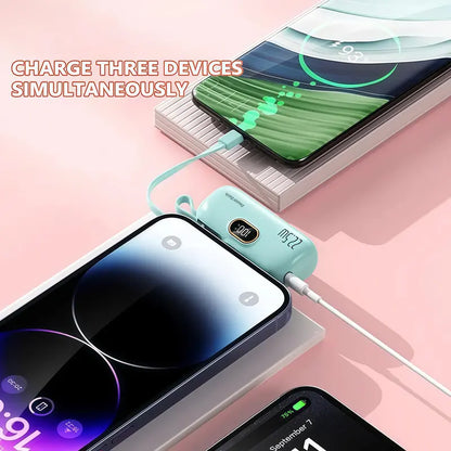 5000mAh Mini 22.5W Portable Charger with Digital Display