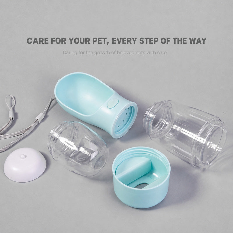 3-in-1 Leak-Proof Pet Travel Water Bottle with Food & Poop Bag Storage