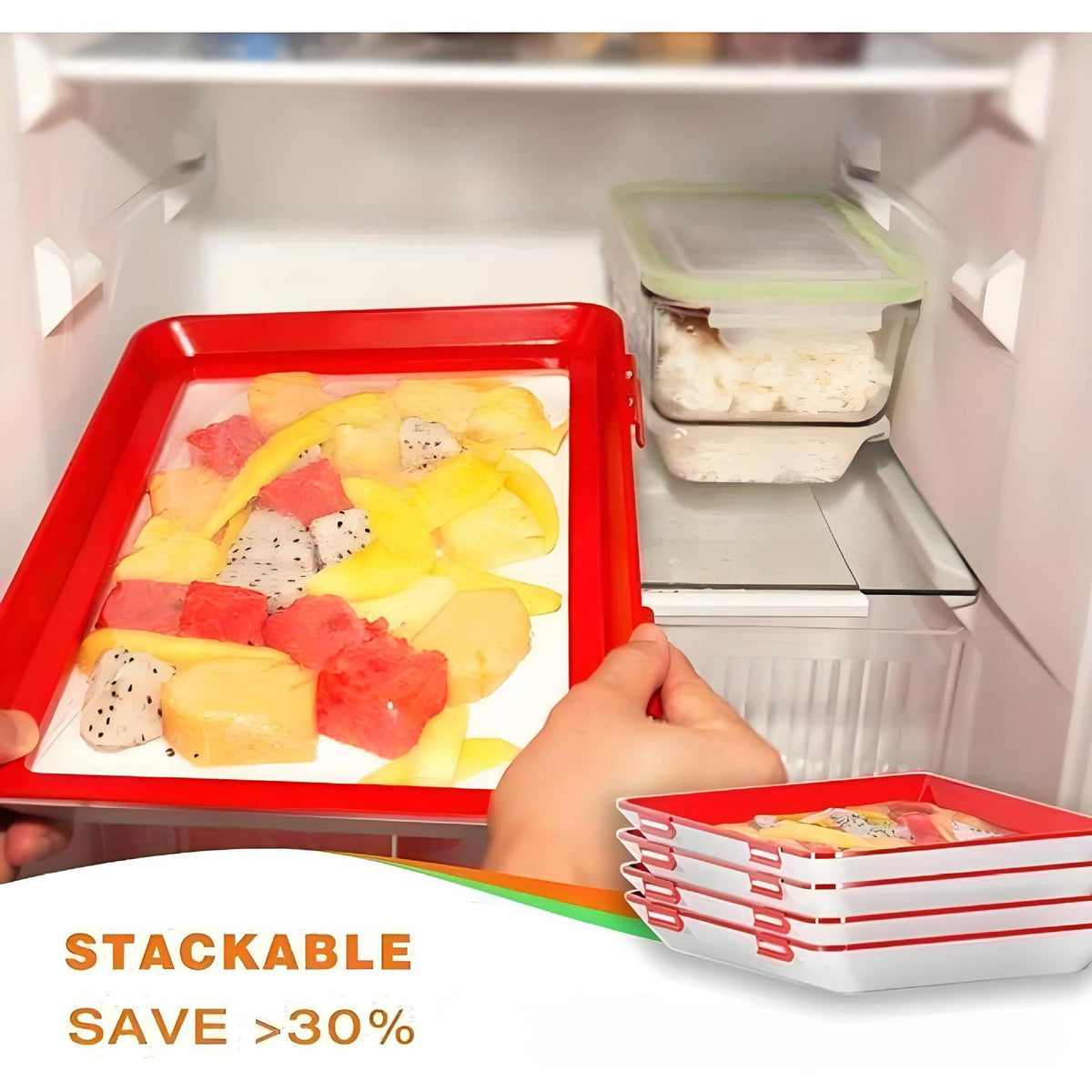 Stackable Vacuum Fresh-Keeping Tray – Space-Saving Food Storage Box
