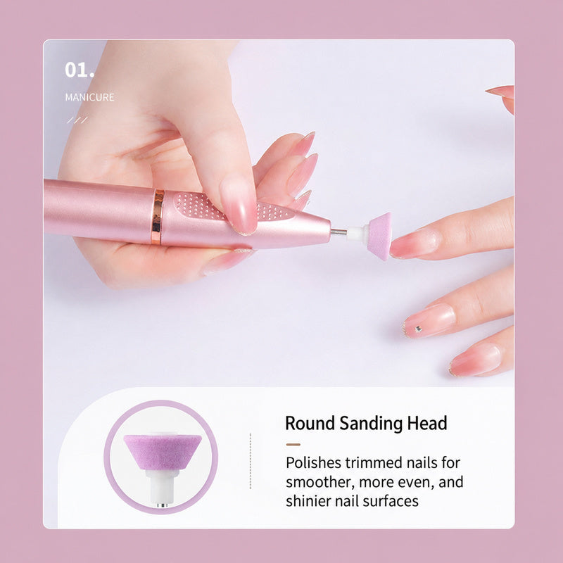 Cordless Rechargeable Electric Nail Drill Kit with Bits & Sanding Bands