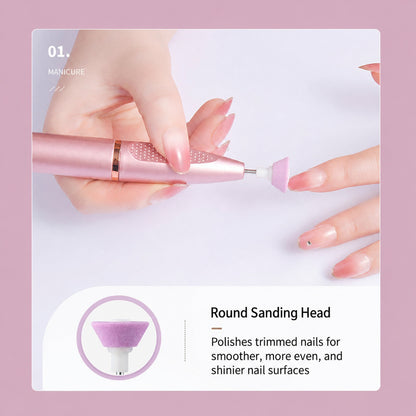 Cordless Rechargeable Electric Nail Drill Kit with Bits & Sanding Bands