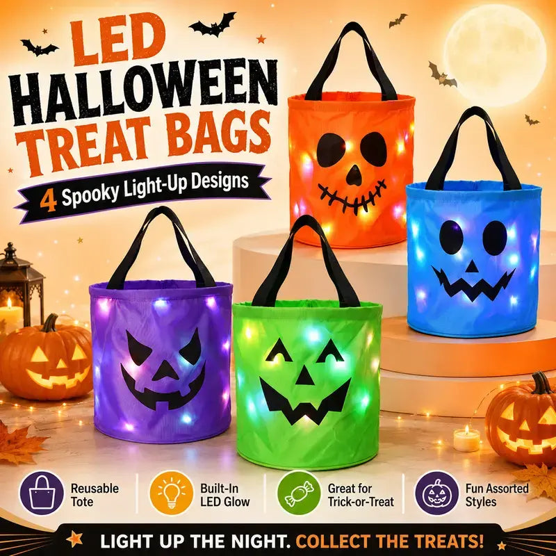 LED Halloween Trick-or-Treat Bags