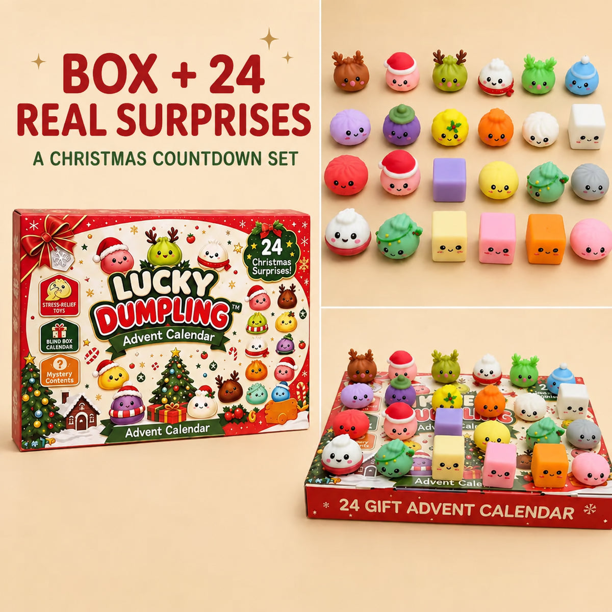 2026 Christmas Squishy Advent Calendar 24-Day Countdown
