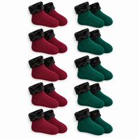 5 pairs Burgundy+5 pairs Forest green