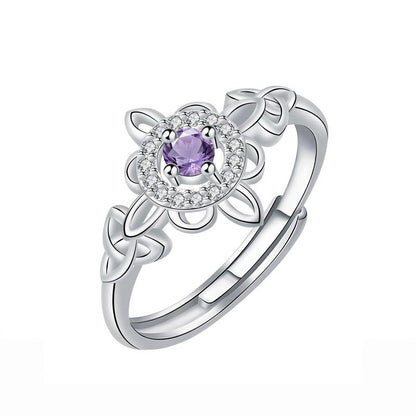 Celtic Floral Birthstone Ring