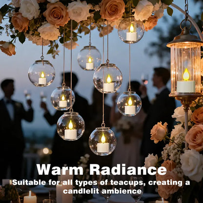 Rechargeable LED Tealight Candles with Remote, Timer & Charging Station