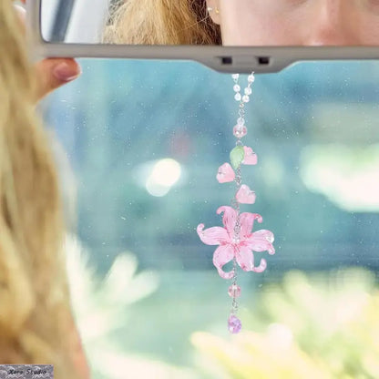 Lily of the Valley Crystal Suncatcher Car Charm