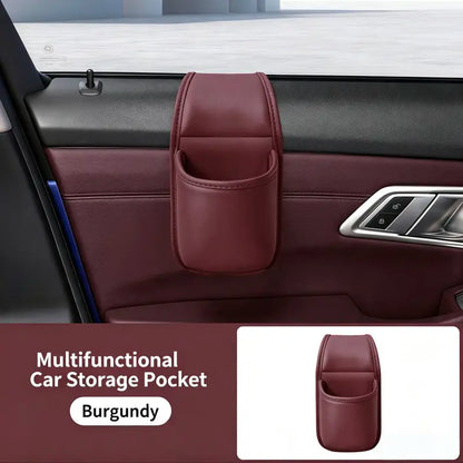 Leather Car Door Storage Pocket Organizer