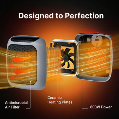 WellHeater 800W Ceramic Plug-In Heater with Remote