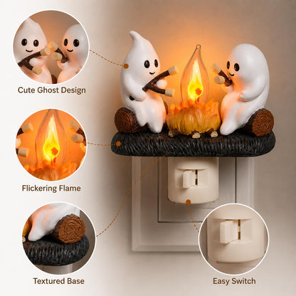 3D Flickering Campfire LED Plug-In Night Light