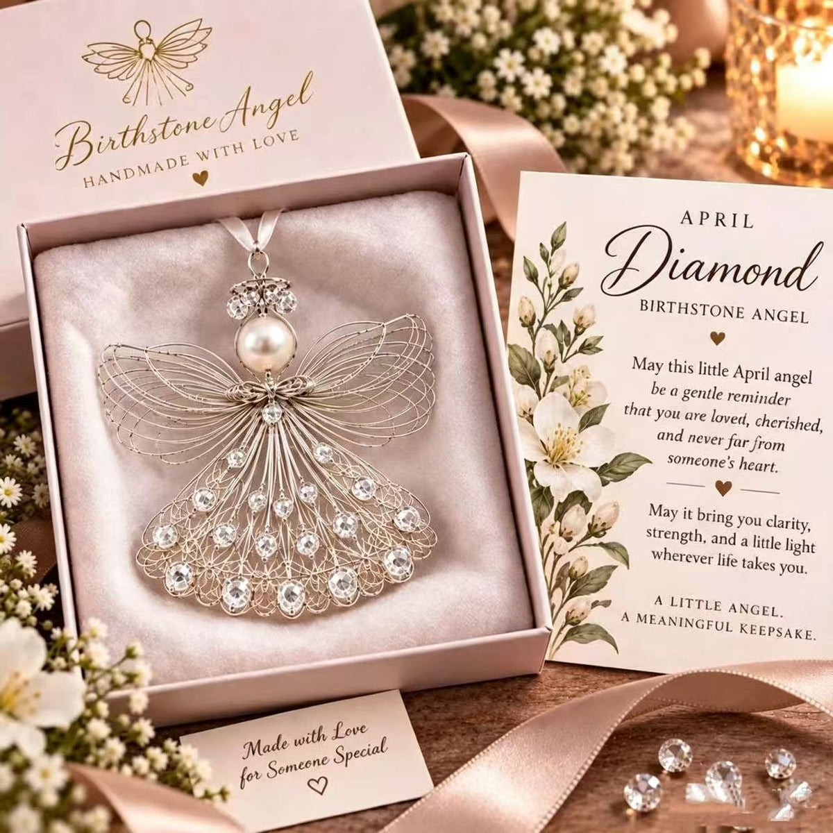 ⏳ 49% Off – 👼handmade Birthstone Angel Wire Ornament |12 Meaningful Birthstone Colors With Keepsake Card ✨